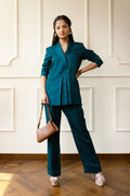 Emerald Elegance Silk Co-ord Set