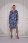 Ann printed blue