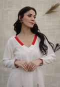 Crimson Edge Khadi Dress