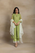 Lime Zest Front Slit Suit Set