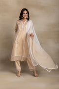 Champagne Silk-Kissed Cotton Suit Set
