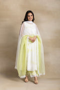 White Kota Doriya Anarkali Suit Set