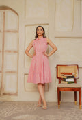 Gingham Bloom Halter Dress